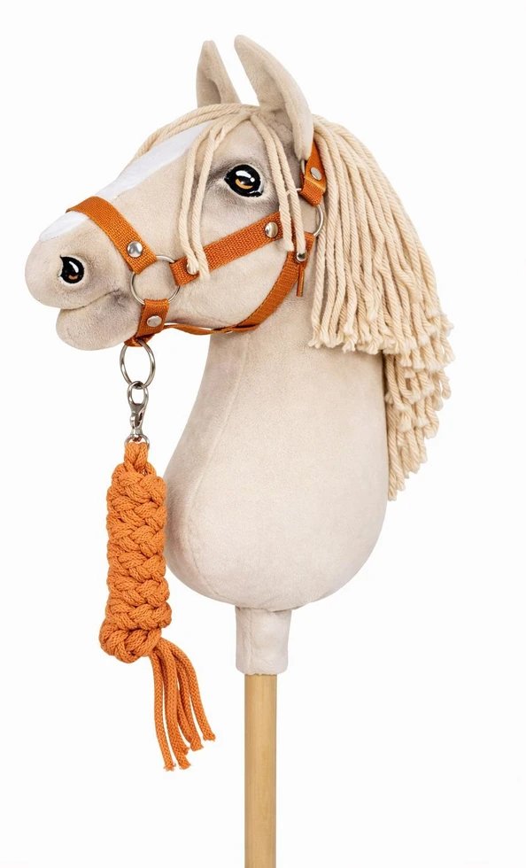 Super Hobby Horse Raitelio žirgo komplektas vaikams su pavadžiu, raudonai rudas