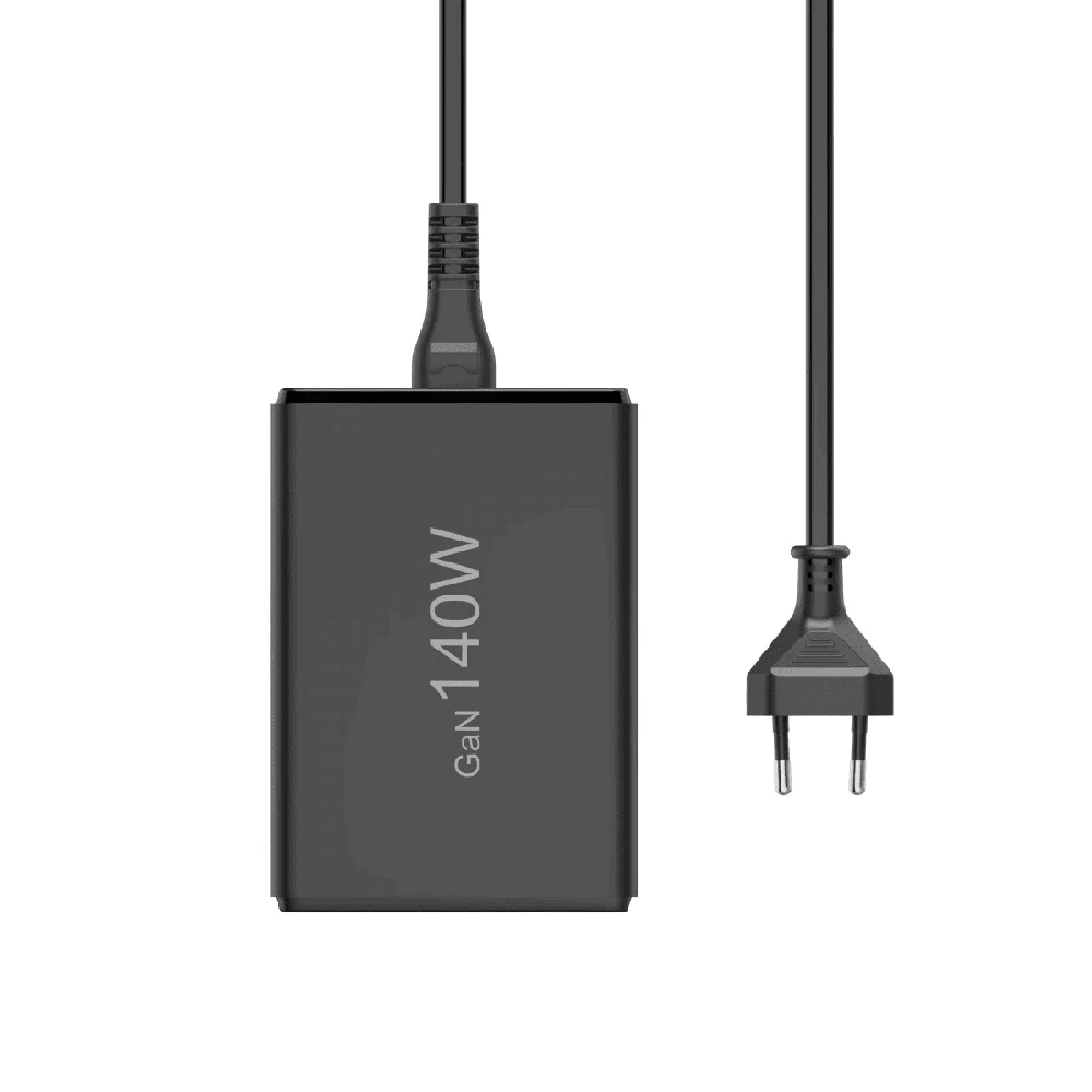 Hama GaN 140W PD/QC 3x USB-C, 2x USB-A juoda