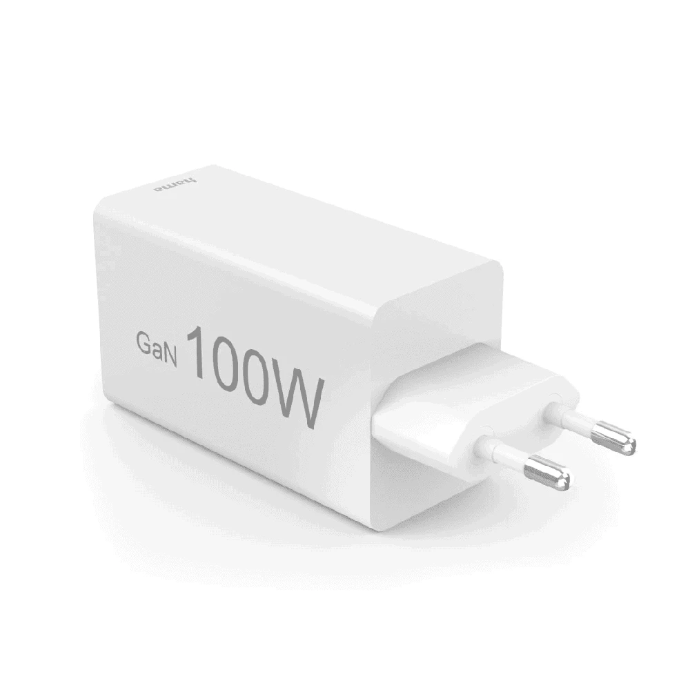Hama mini 100W GaN PD/QC 2x USB-C, 1x USB-A balta