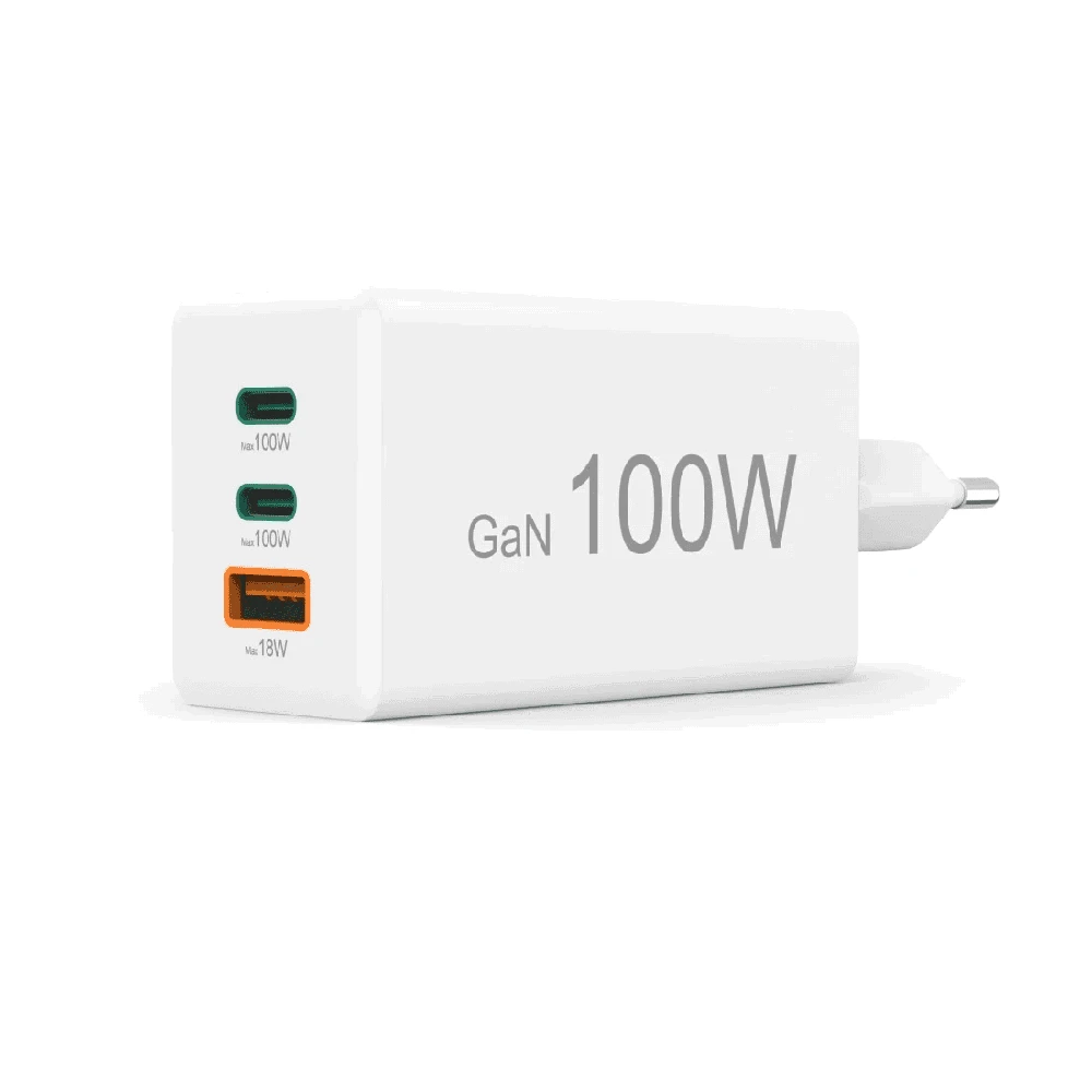 Hama mini 100W GaN PD/QC 2x USB-C, 1x USB-A balta