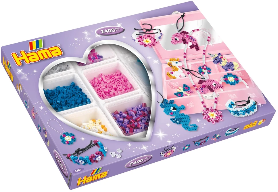 Hama Beads Hama MIDI karoliukai dėžutėje „Rožiniai kerai“