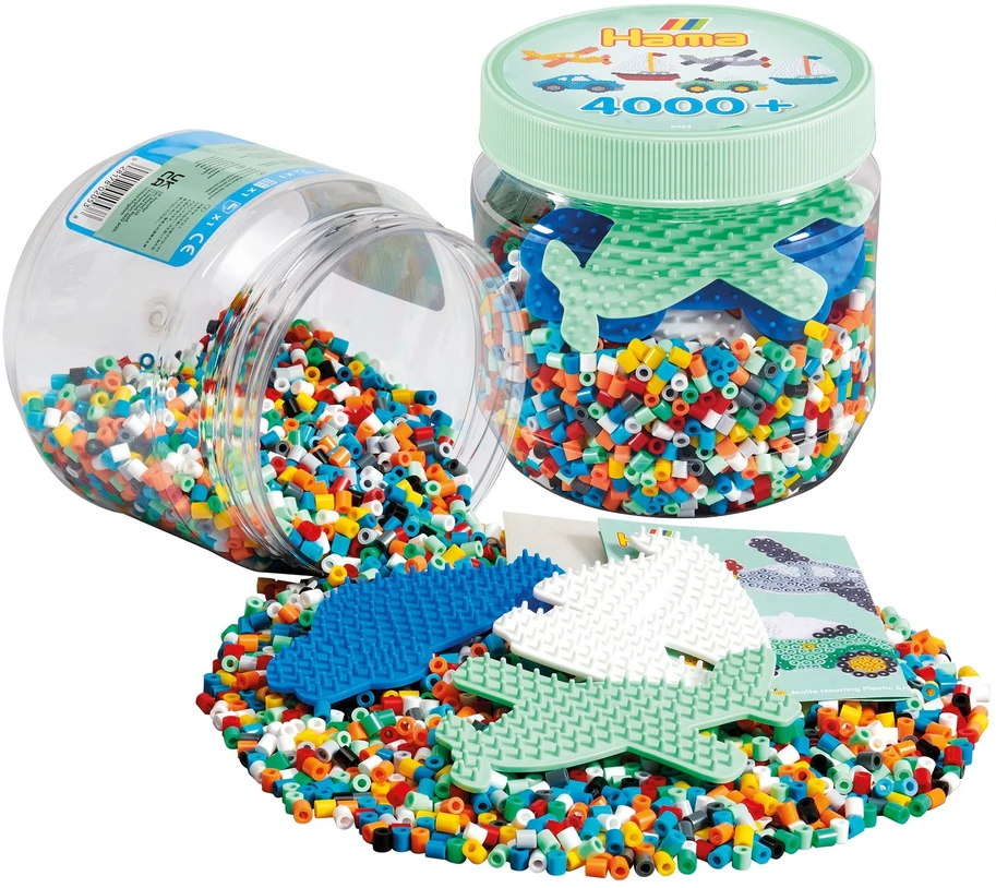 Dante HAMA MIDI karoliukai ir dėliojimo lentelės žaliame kibirėlyje