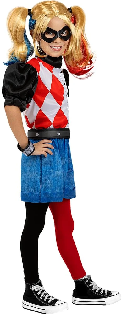 Harley Quinn kostiumas su šortais mergaitėms – DC Comics