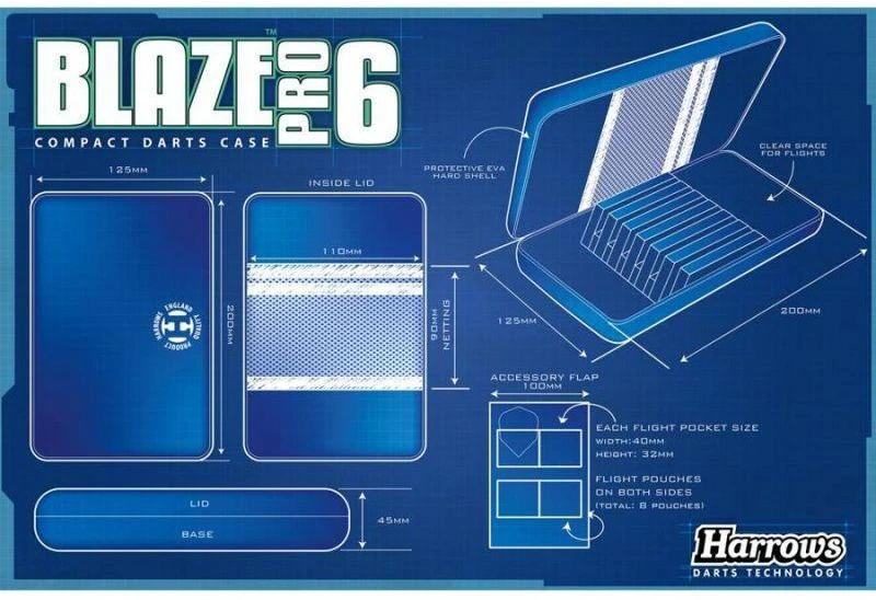 Harrows Blaze Pro 6 Dartas dėklas