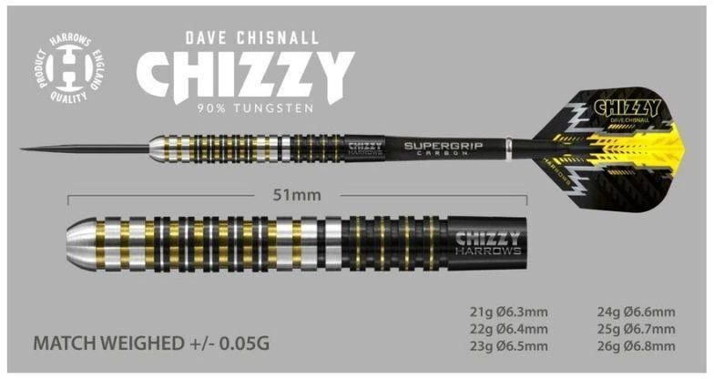 Harrows Chizzy smiginiai 90% Steeltip HS-TNK-000013897