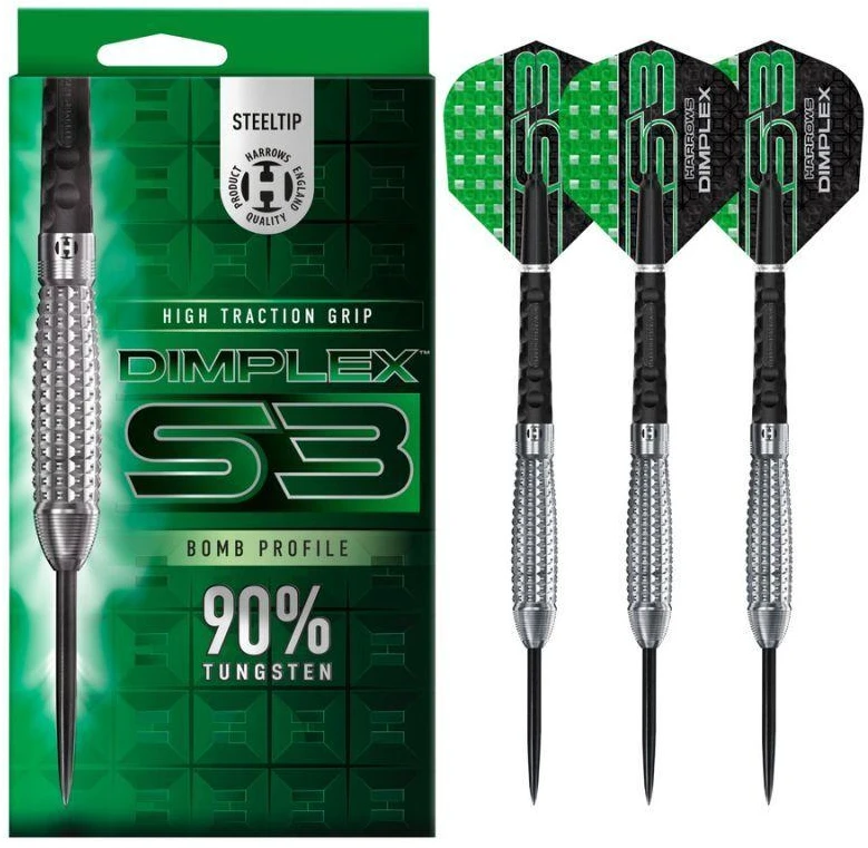 Harrows Dimplex S3 Bomb 90% Tungsten Steeltip Smigiai