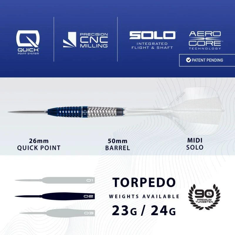 Harrows GEO 02 TORPEDO 90% smiginis su plieniniais antgaliais