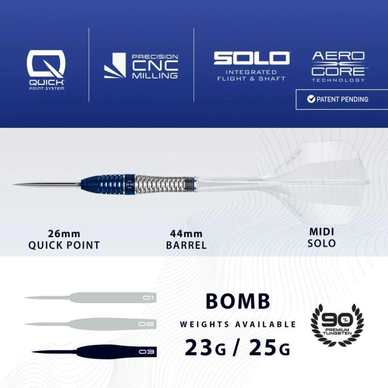 Harrows GEO 03 BOMB Smiginis 90% Plieniniai antgaliai