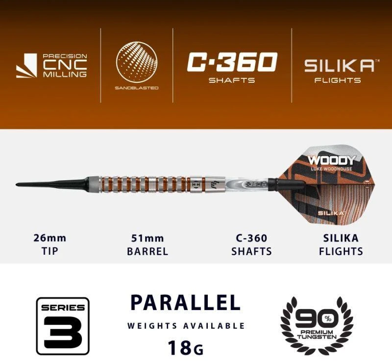 Harrows LUKE WOODHOUSE SERIES 3 strėlytės 90% softip