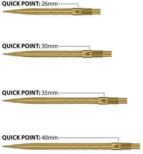 Harrows QUICK POINT aštrūs plieniniai strėlyčių antgaliai – MICRO RIDGE auksiniai
