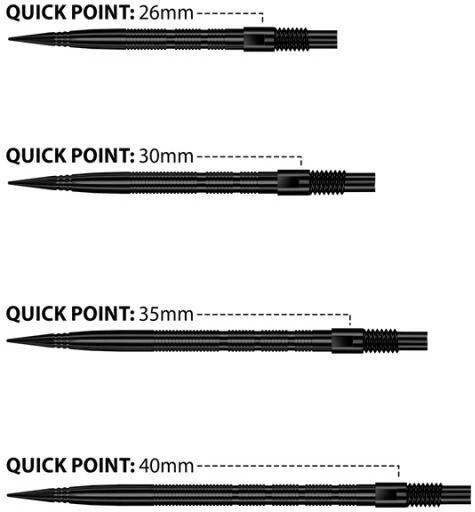 Harrows QUICK POINT aštrūs plieniniai strėlyčių antgaliai – MICRO RIDGE juodi