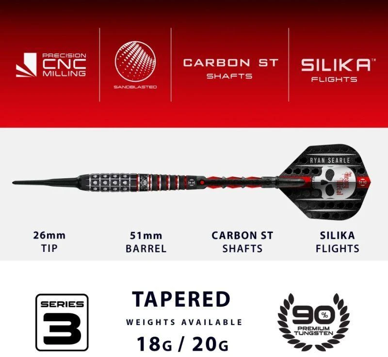 Harrows RYAN SEARLE SERIES 3 Strėlytės 90% Softip