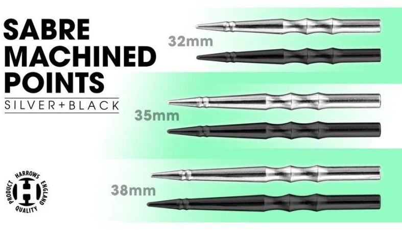 Harrows Saber Machined plieniniai strėlyčių antgaliai HS-TNK-000016672