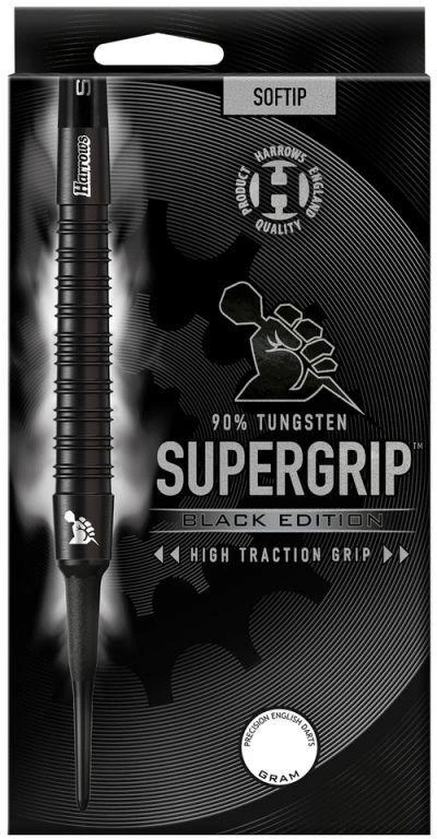 Harrows Supergrip Juodas 90% Softip Smiginės
