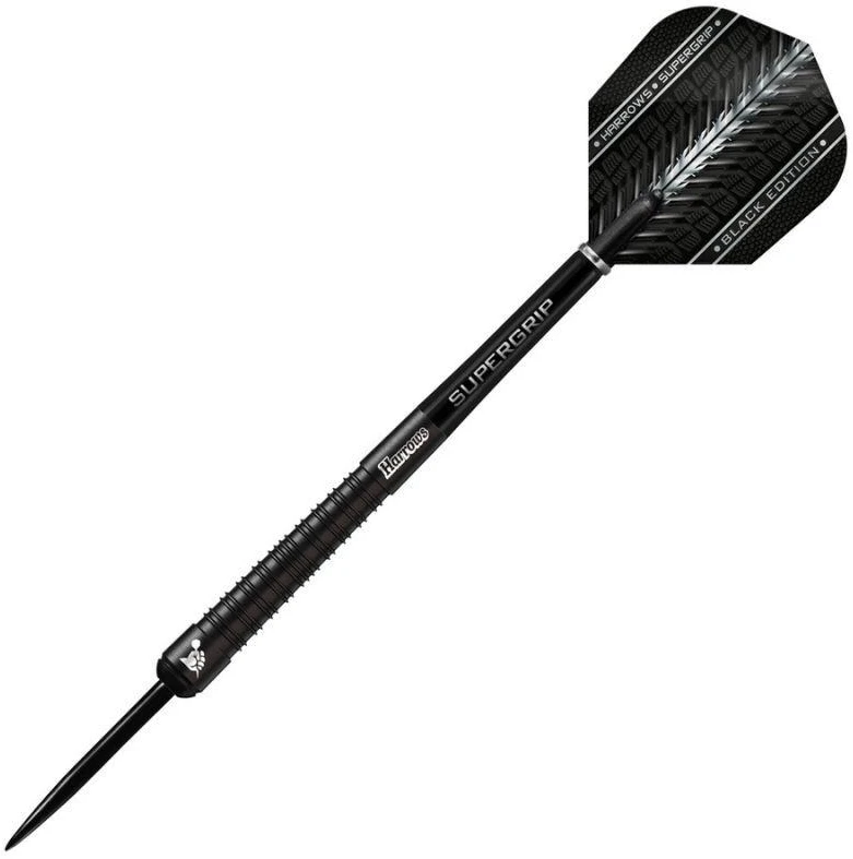 Harrows Supergrip Juodas smigiai 90% plieno antgalis SupergripBlack90%