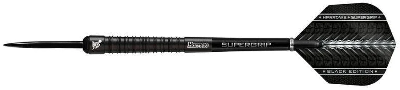 Harrows Supergrip Juodas smigiai 90% plieno antgalis SupergripBlack90%
