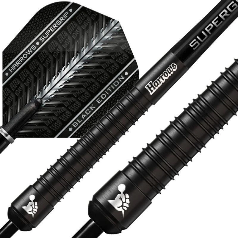 Harrows Supergrip Juodas smigiai 90% plieno antgalis SupergripBlack90%