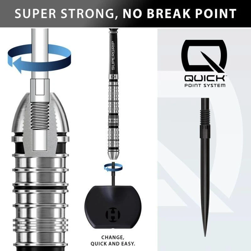 Harrows SUPERGRIP QP Siaurėjantis 90% plieninių antgalių smiginis