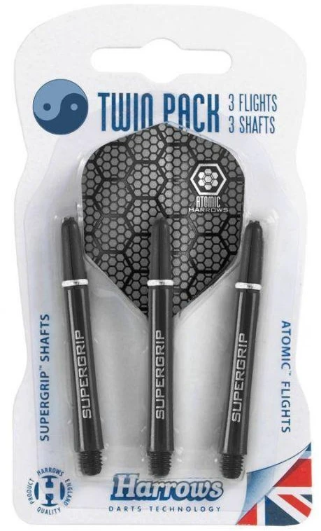 Harrows Twin Pack Supergrip koteliai + Atomic plunksnos HS-TNK-000013681