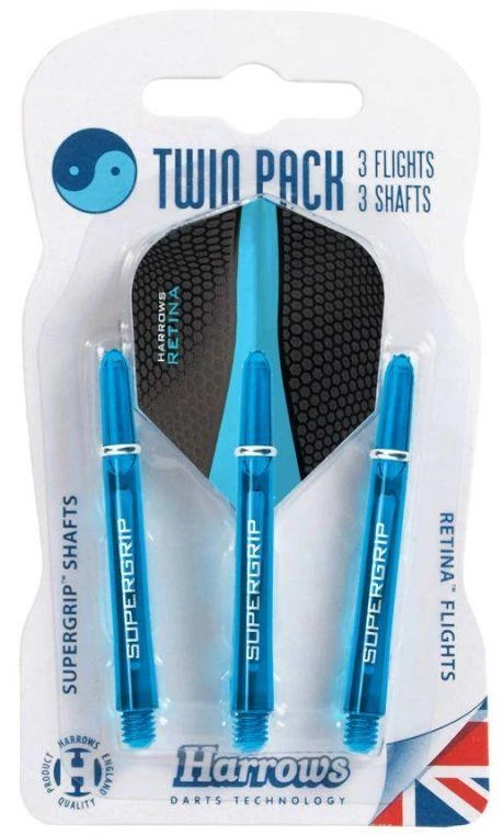 Harrows „Twin Pack Supergrip“ koteliai + „Retina“ plunksnelės HS-TNK-000013682