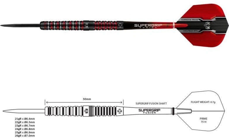 Harrows Volframo "Infinity" 97% Plieniniai Dart HS-TNK-000013387
