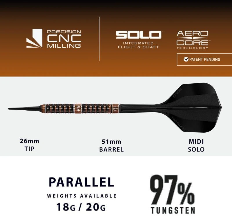 Harrows WOLFRAM TRINITY 97 % softip smiginio strėlytės