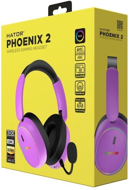 Ausinės Hator Phoenix 2 ESH42 Hi-Res ANC violetinė
