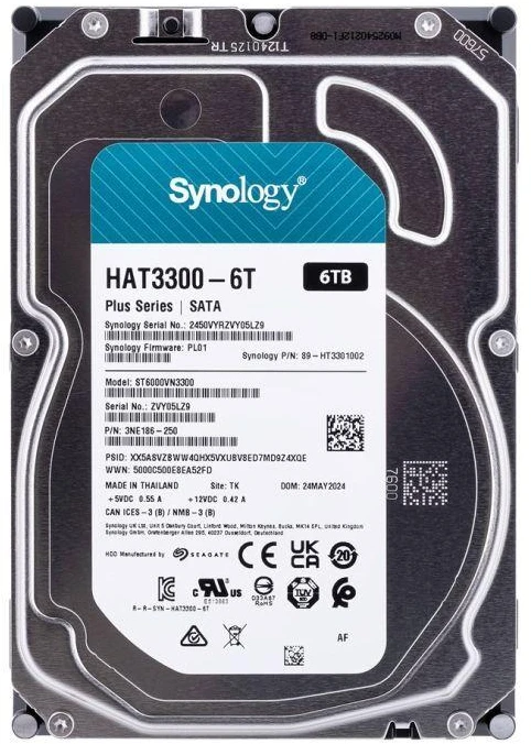 Synology Sinologija | Kietasis diskas | HAT3300-6T | 5400 RPM | 6000 GB
