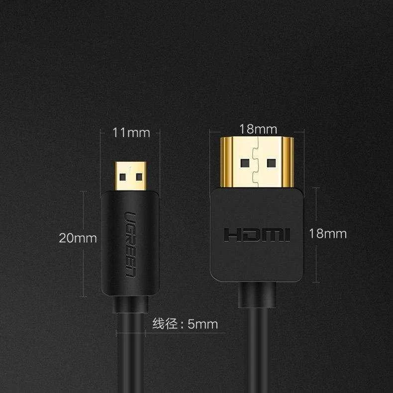UGREEN HD127 Micro HDMI - HDMI kabelis 4K 3D 1.5m