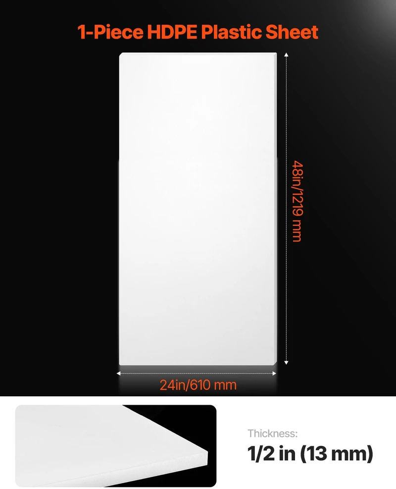 VEVOR HDPE plastiko lakštas 24 x 48 cm