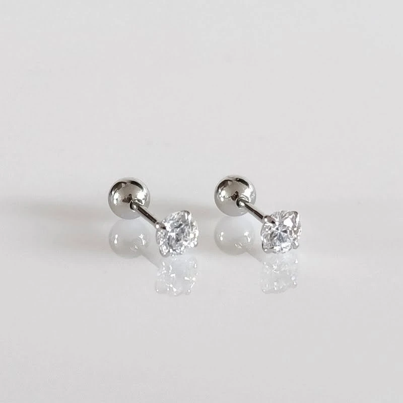 Helix auskarai Clear 4mm