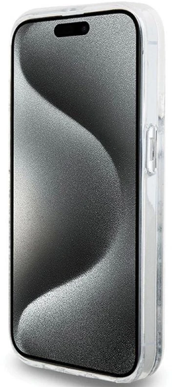 Apple iPhone 13 Pro Hello Kitty dėklas Liquid Glitter Charms Kitty Head (HKHCP13LLIKHET) sidabrinės spalvos