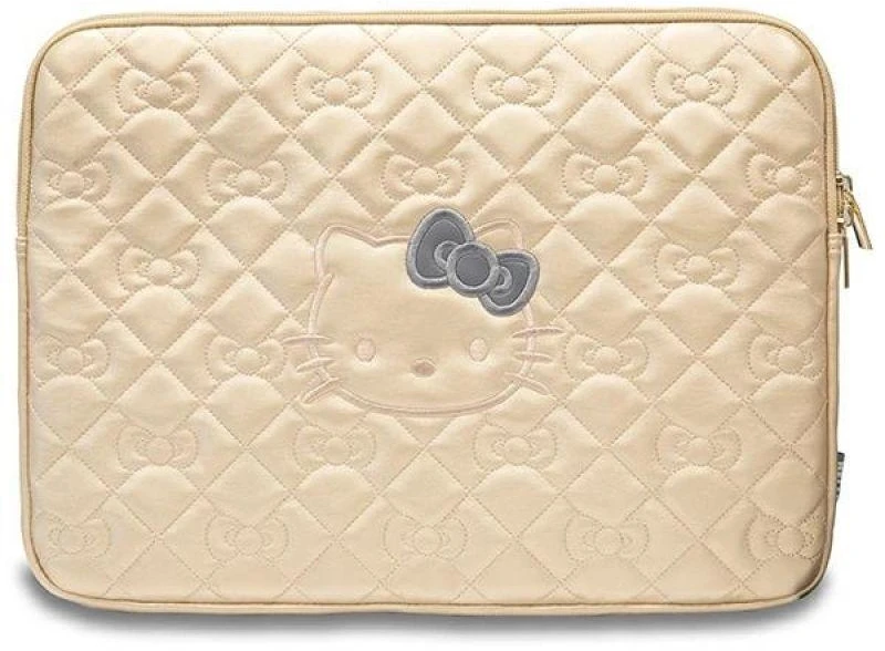 Hello Kitty Dėklas kompiuteriui HKCSZPEKHBPD 14″ auksinis Zip PU Quilted Bows
