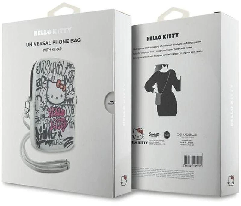 Hello Kitty rankinė HKPBPDGPHE balta Graffiti Kitty Head