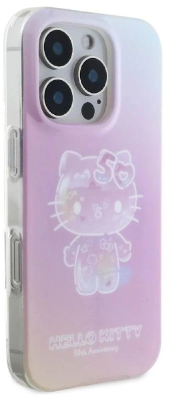 Hello Kitty HKHMP16LH50AP Apple iPhone 16 Pro 6.3″ rožinės spalvos kietas dėklas IML 50TH Anniversary Magsafe