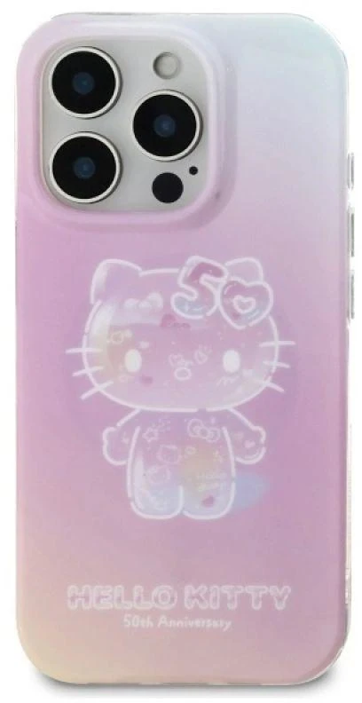 Hello Kitty HKHMP16LH50AP Apple iPhone 16 Pro 6.3″ rožinės spalvos kietas dėklas IML 50TH Anniversary Magsafe