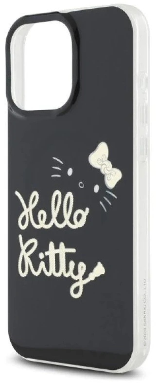 Hello Kitty HKHMP16XHGDIK Apple iPhone 16 Pro Max 6.9″ juodos spalvos kietas dėklas IML Golden Diva MagSafe