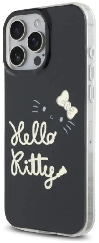 Hello Kitty HKHMP16XHGDIK Apple iPhone 16 Pro Max 6.9″ juodos spalvos kietas dėklas IML Golden Diva MagSafe