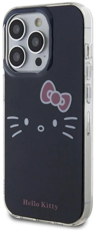 Hello Kitty HKHCP14LHKHLK Apple iPhone 14 Pro 6.1″ juodos spalvos kietas dėklas IML Kitty Face