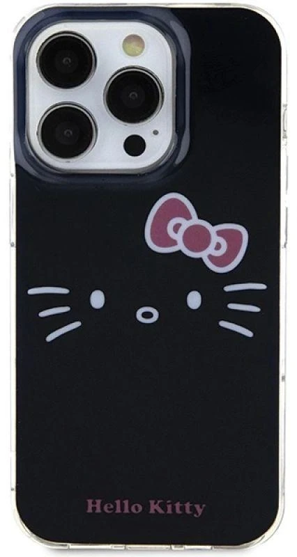 Hello Kitty HKHCP13XHKHLK Apple iPhone 13 Pro Max 6.7″ juodos spalvos kietas dėklas IML Kitty Face