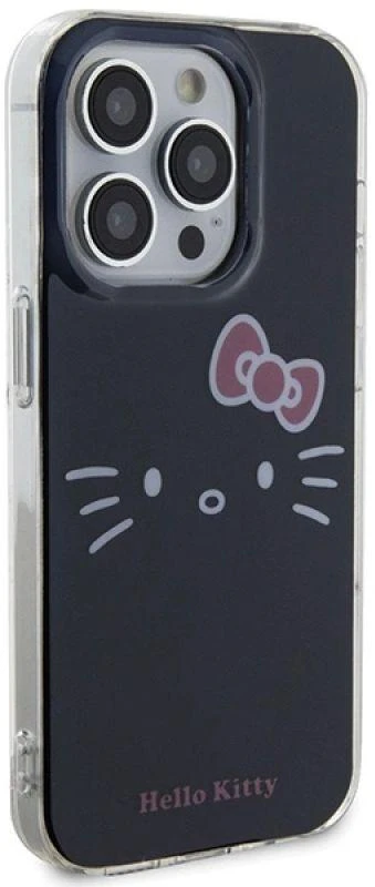 Hello Kitty HKHCP15XHKHLK Apple iPhone 15 Pro Max 6.7″ juodos spalvos kietas dėklas IML Kitty Face