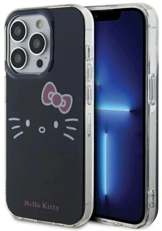 Hello Kitty HKHCP15XHKHLK Apple iPhone 15 Pro Max 6.7″ juodos spalvos kietas dėklas IML Kitty Face