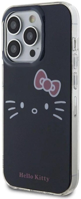 Hello Kitty HKHCP15XHKHLK Apple iPhone 15 Pro Max 6.7″ juodos spalvos kietas dėklas IML Kitty Face