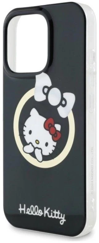 Hello Kitty HKHMP16XHFLBK Apple iPhone 16 Pro Max 6,9″ juodos spalvos kietas dėklas IML Fun bow Magsafe