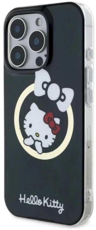 Hello Kitty HKHMP16XHFLBK Apple iPhone 16 Pro Max 6,9″ juodos spalvos kietas dėklas IML Fun bow Magsafe