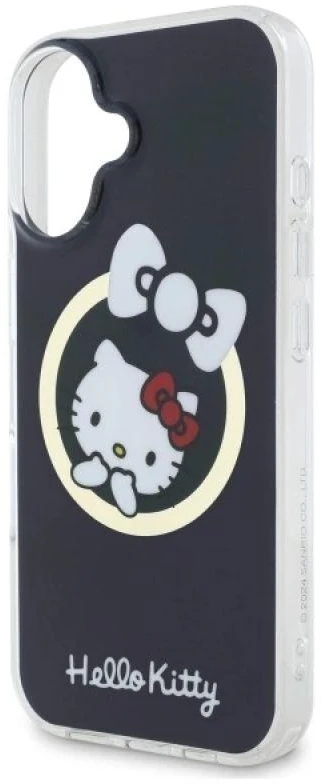 Hello Kitty HKHMP16SHFLBK Apple iPhone 16 6,1″ juodos spalvos kietas dėklas IML Fun bow Magsafe
