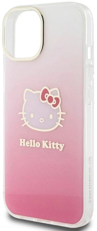 Hello Kitty HKHCP15SHDGKEP Apple iPhone 15 /14 / 13 6.1" rožinės spalvos kietas dėklas IML Gradient Electrop Kitty