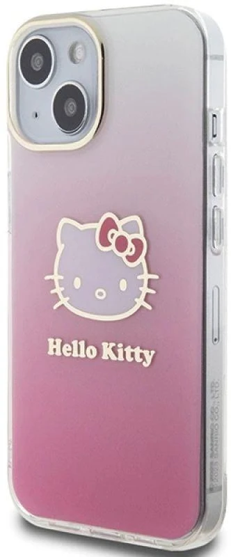 Hello Kitty HKHCP15SHDGKEP Apple iPhone 15 /14 / 13 6.1" rožinės spalvos kietas dėklas IML Gradient Electrop Kitty