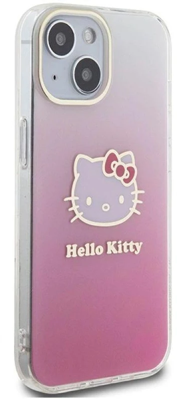 Hello Kitty HKHCP15SHDGKEP Apple iPhone 15 /14 / 13 6.1" rožinės spalvos kietas dėklas IML Gradient Electrop Kitty