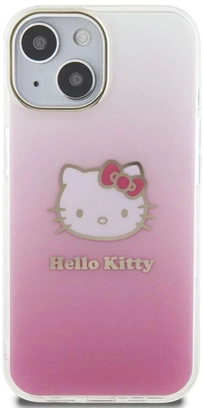 Hello Kitty HKHCP15SHDGKEP Apple iPhone 15 /14 / 13 6.1" rožinės spalvos kietas dėklas IML Gradient Electrop Kitty